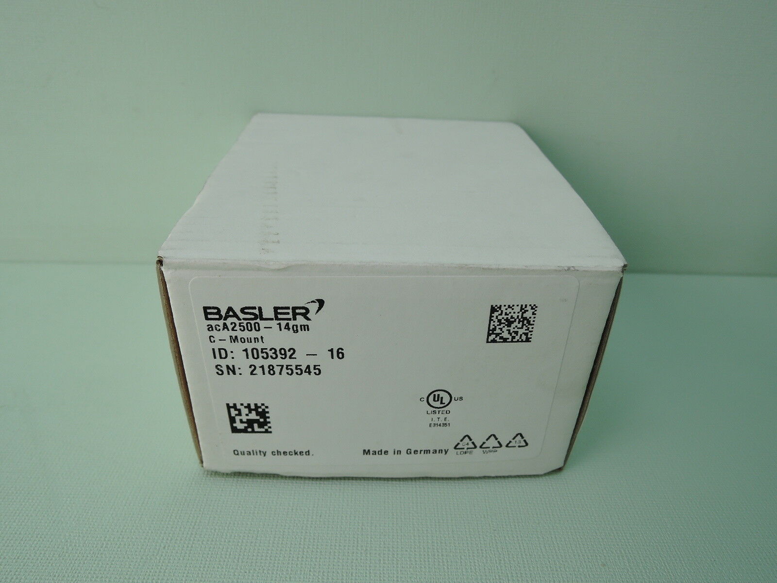 New Basler acA2500-14GM ACE Camera, 14FPS @ 5 MP Resolution, 1/25" Image Circle