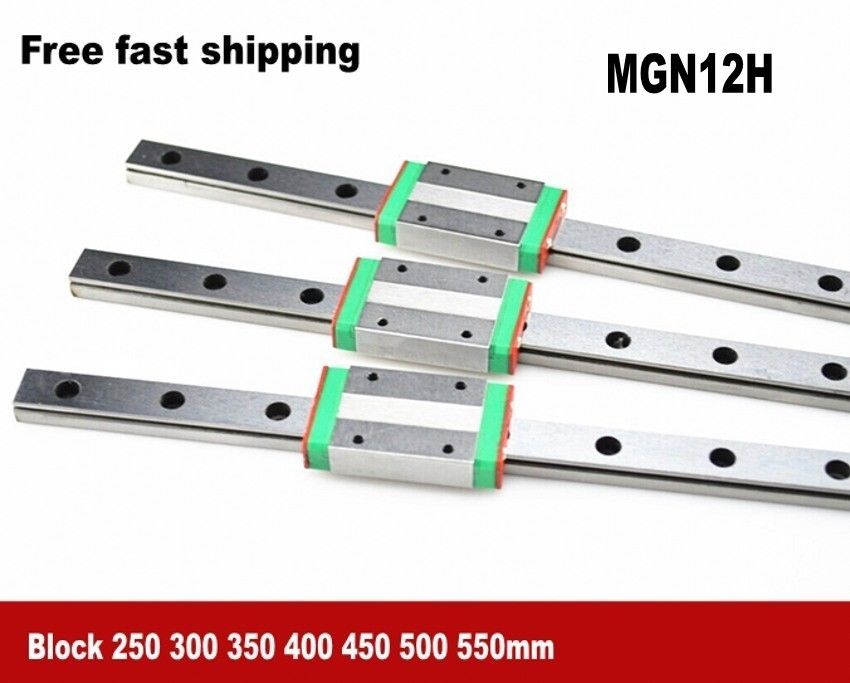 MGN12H Linear Sliding Guide / Block 250 300 350 400 450 500 550mm CNC 3D Printer