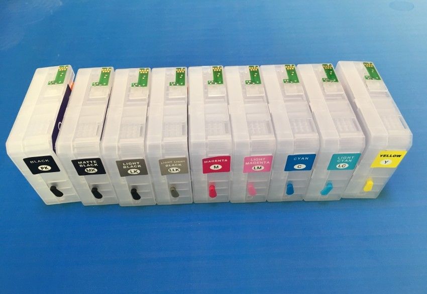 Refillable ink cartridge with auto reset chip for EP Pro 3880 3850 printer; 9pcs
