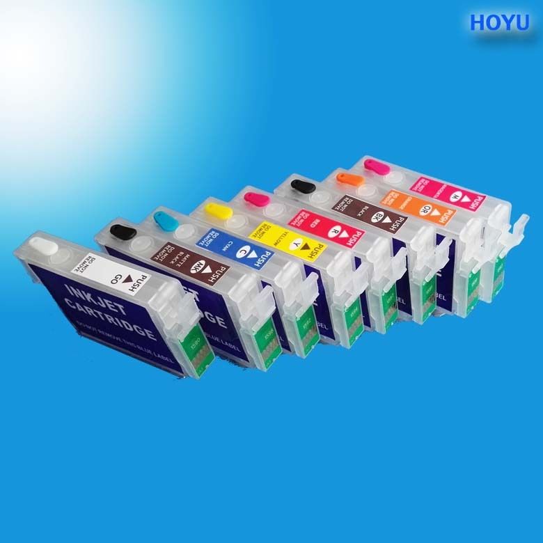 Empty refillable ink cartridge for EP Stylus Photo R2000 printer with ARC