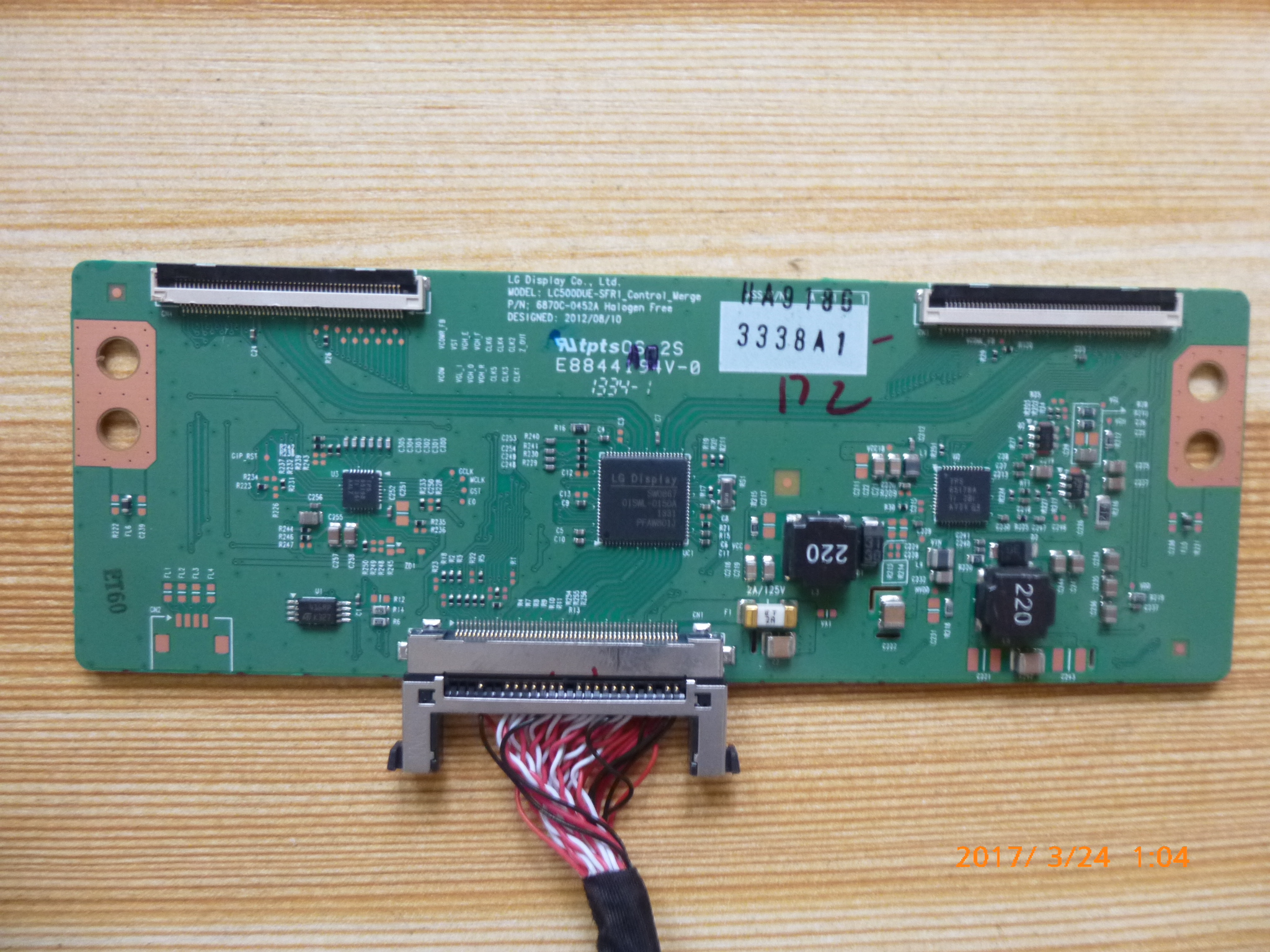 Original LG T-Con Board 6870C-0452A LC500DUE-SFR1 Logic Board