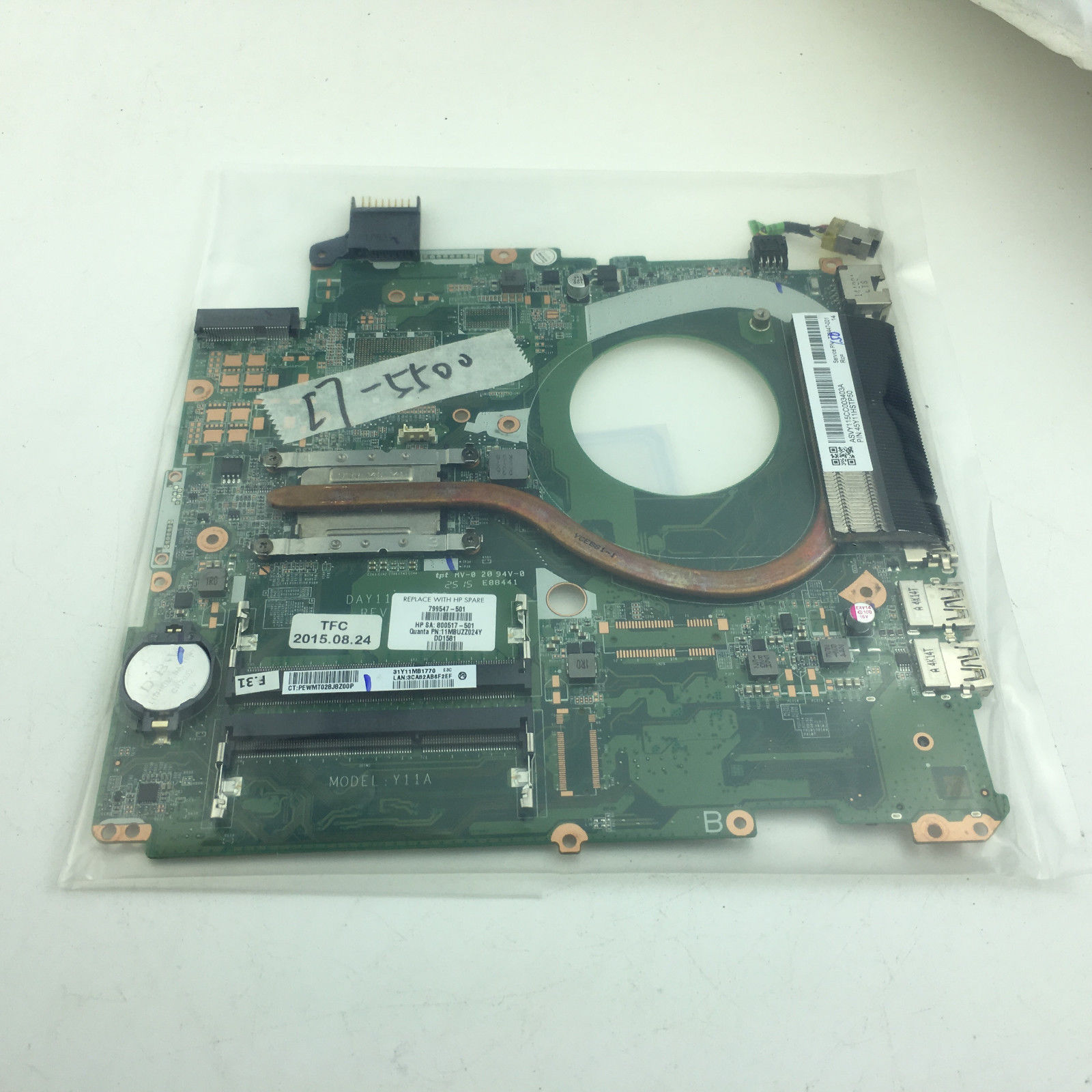 HP 15-P Laptop Motherboard i7-5500u CPU DAY11AMB6E0 799547-501