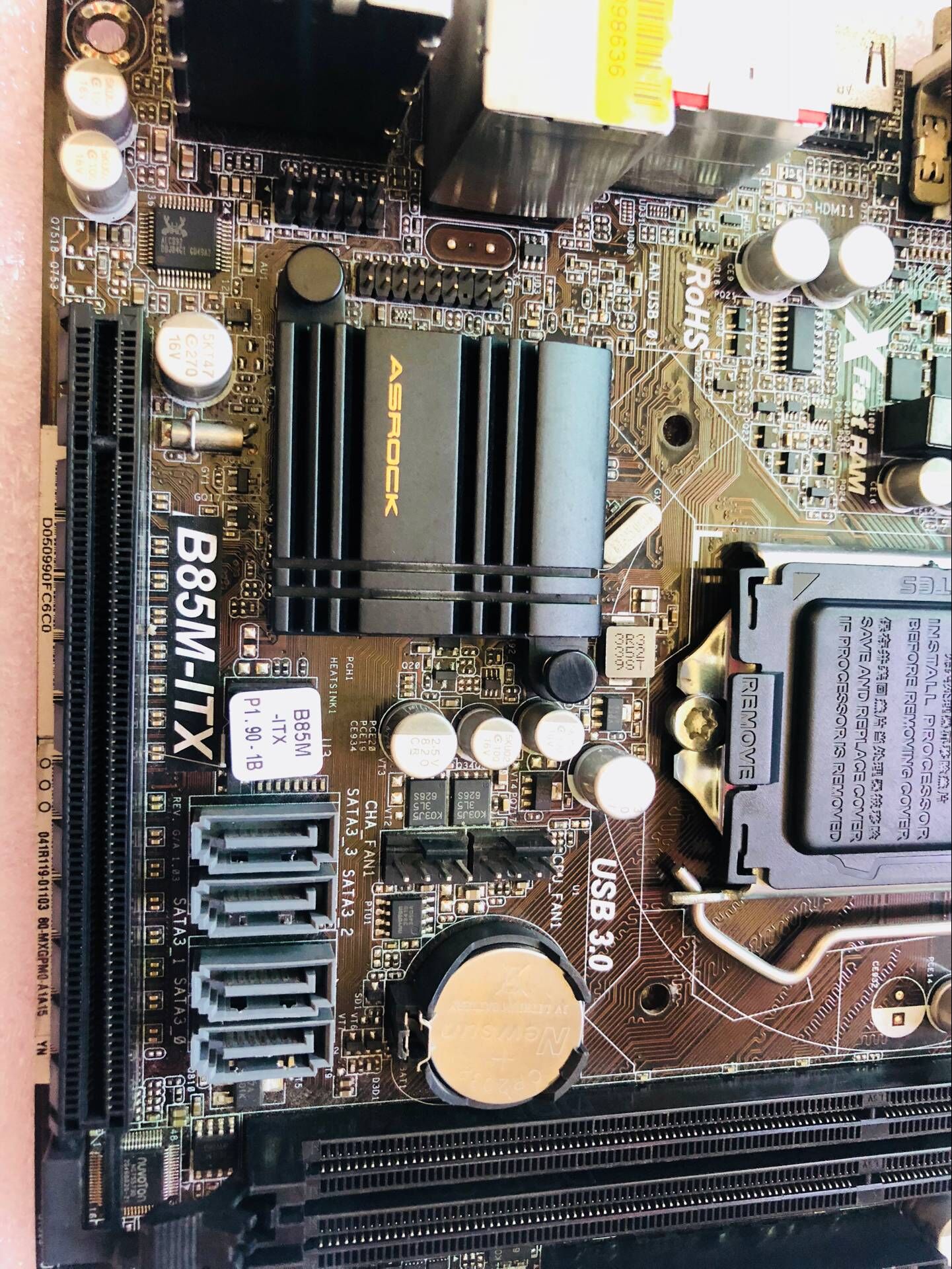 ASRock B85M-ITX Intel LGA 1150/ H3 Mini-ITX Motherboard backplate ...