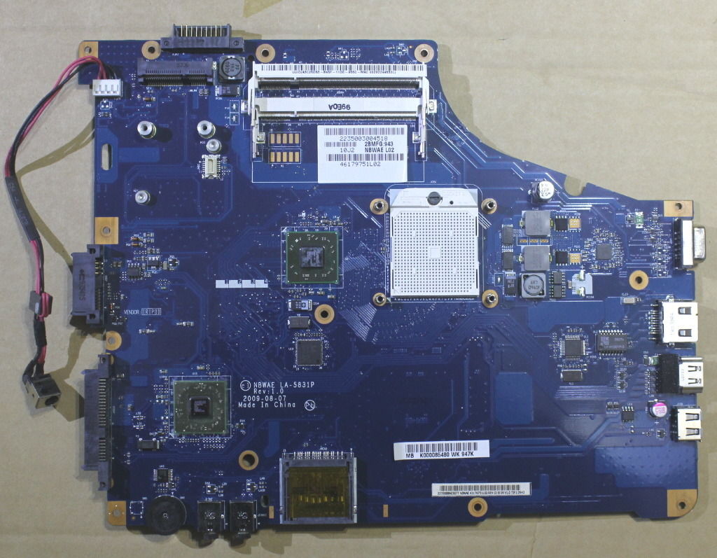Toshiba SatelliteL450 L455 L450D L455D Motherboard NBWAE LA-5831P K000085480 "A"