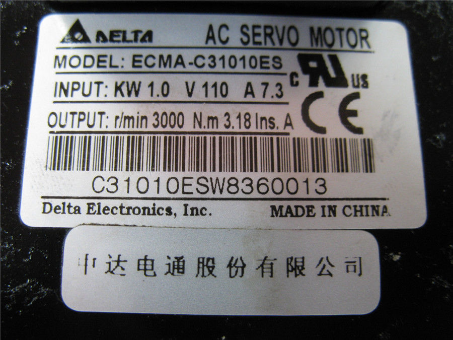 ECMA-C31010ES+ASD-A1021-AB DELTA 1kw 3000rpm 3.18N.m AC servo motor driv