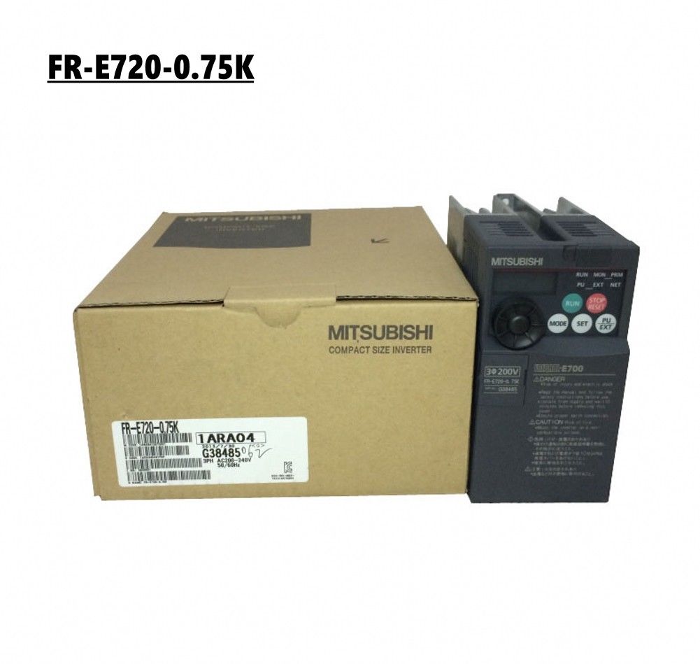 New MITSUBISHI FR-E720-0.75K FR-E700 series VFD- 3-phase input - 5A / 0.75kW / 1HP