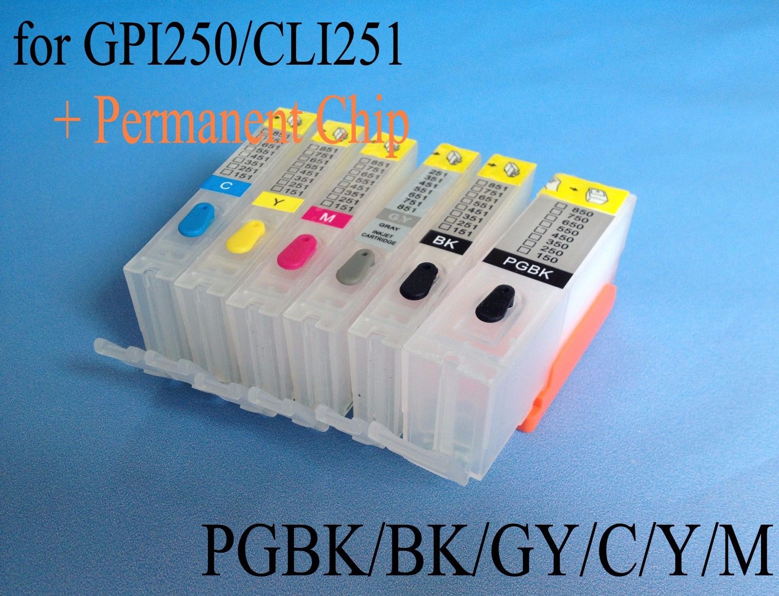 PGI250 CLI251 Refillable ink cartridge for Canon PIXMA MG6320 MG7120 IP8720
