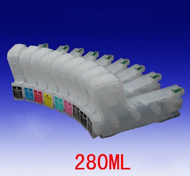 280ml refillable ink cartridge with auto reset chip for EP 3880 printer; 9pcs